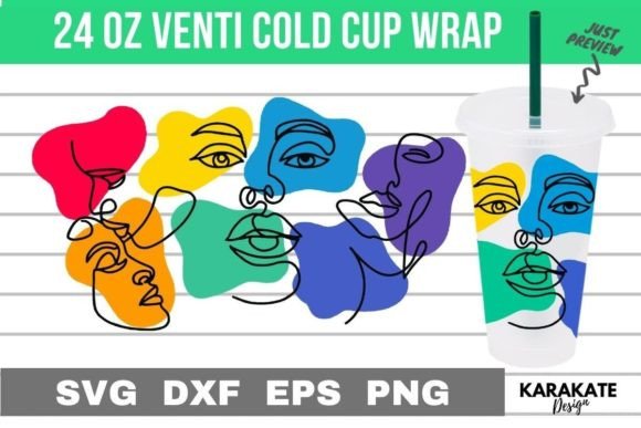 Abstract Pride Cup Wrap: Graphics for Crafts & Branding