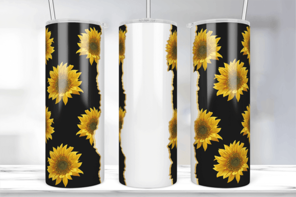 Add Your Own Text Sunflower Tumbler Wrap: Graphics for Crafts & Local Branding