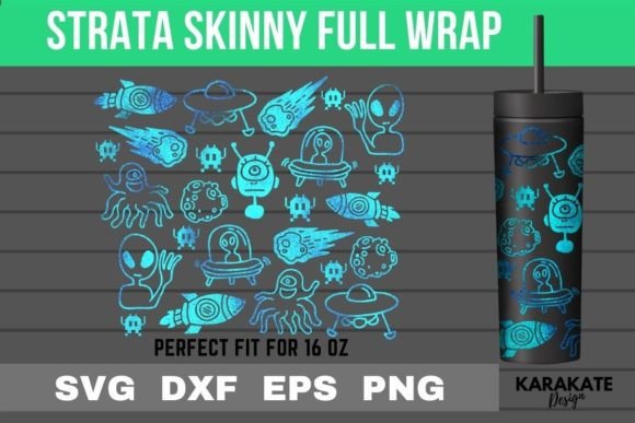 Alien, 16 Oz Strata Skinny Wrap SVG for Crafts & Graphics