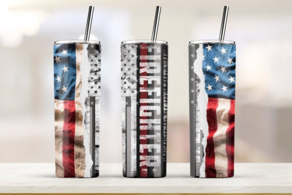 American Flag Tumbler Graphics: 20oz Print Templates