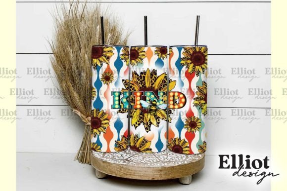 Bee Kind Retro Tumbler Wrap: Graphics for Crafts Sellers