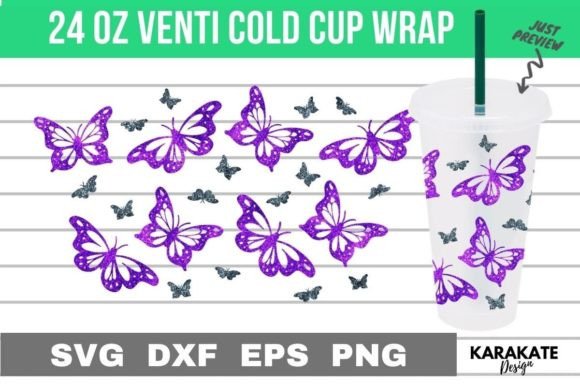 Big Butterfly Venti Cup Wrap: Graphics & Crafts