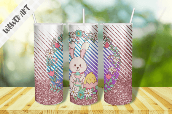Bunny 20 Oz Skinny Tumbler Wrap: Graphics for Crafts & Branding