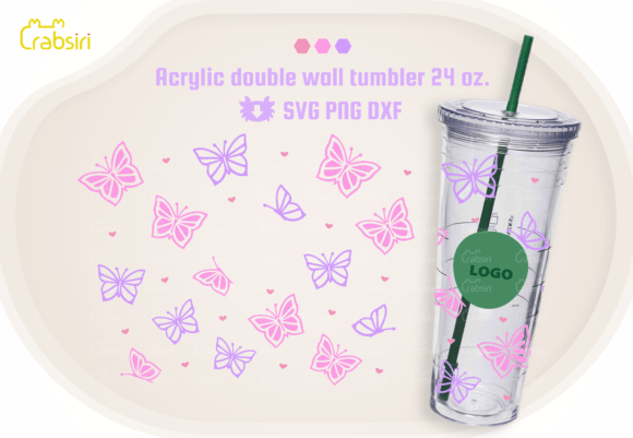 Butterfly 24oz Wrap: Graphics for Local Crafts Branding
