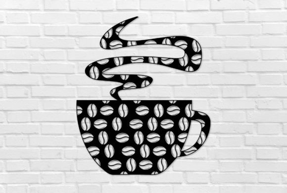 Coffee Beans Cup Wall Interior Decor Art: Graphics & Crafts