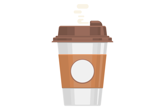 Disposable Coffee Cup. Plastic Takeaway Graphics