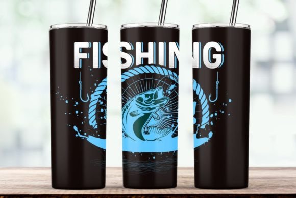 Fishing Tumbler Summer Tumbler Wrap PNG: Graphics for Crafts
