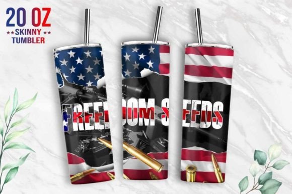 Freedom Seeds Bullets USA Flag Tumbler