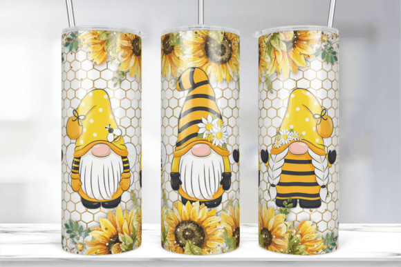 Gnome Sunflowers Tumbler Wrap: Graphics for Crafts