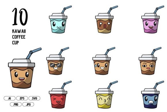 Kawaii Coffee Cup: Graphics & Illustrations for Local Branding