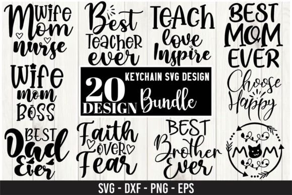 Keychain SVG Design Bundle: Graphics for T-Shirt Designs