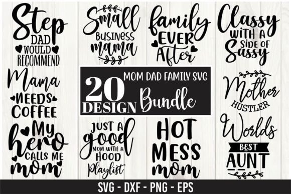 Mom Dad Family SVG Bundle: Graphics for Local Crafts & Branding