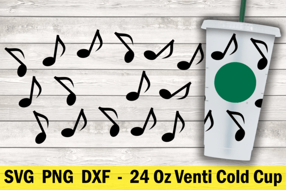 Musical Notes 24 Oz Cold Cup Wrap Design: Graphics for Crafts