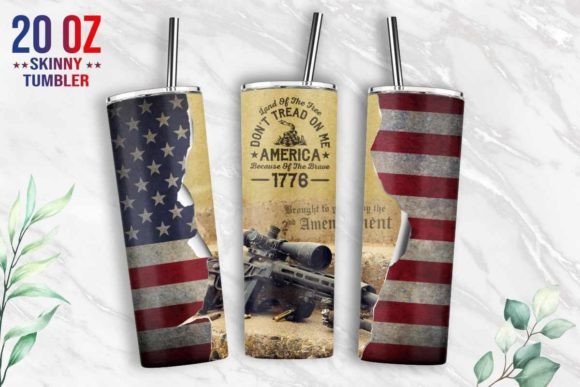 Patriotic 2nd Amendment 20oz Tumbler Graphics & Print Templates
