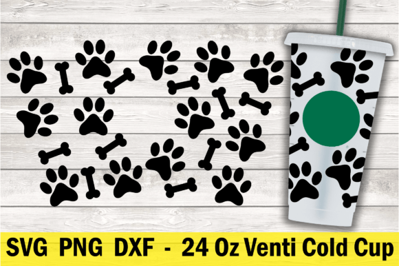 Paw 24 Oz Cup Wrap: Graphics for Crafts & Digital Sellers