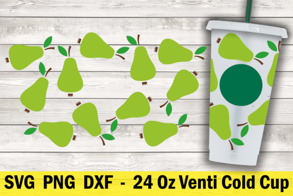Pear 24 Oz Cold Cup Wrap: Graphics for Crafts
