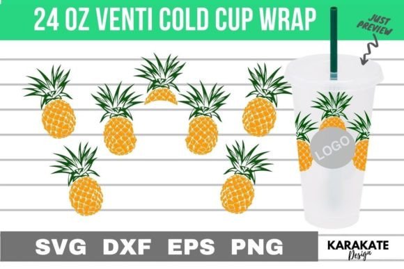 Pineapple Venti Cup Wrap: Graphics for Crafts & Content