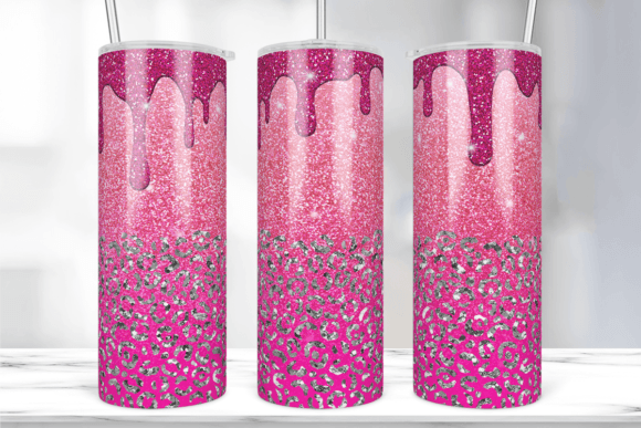 Pink Leopard Glitter Tumbler Wrap: Graphics & Print Templates