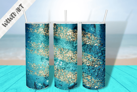 Sea Water 20 Oz Skinny Tumbler Wrap: Graphics for Crafts & Branding