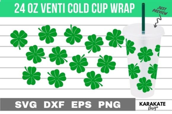 Shamrock Leaf Cup Wrap: Graphics for Crafts & Content