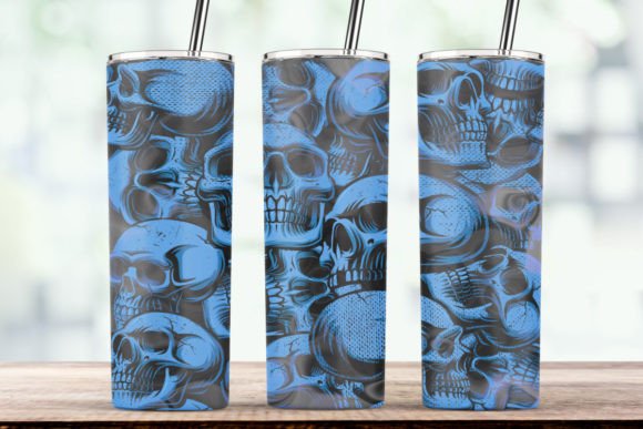 Skeleton Halloween Spooky Tumbler Wrap: Graphics for Crafts & Content