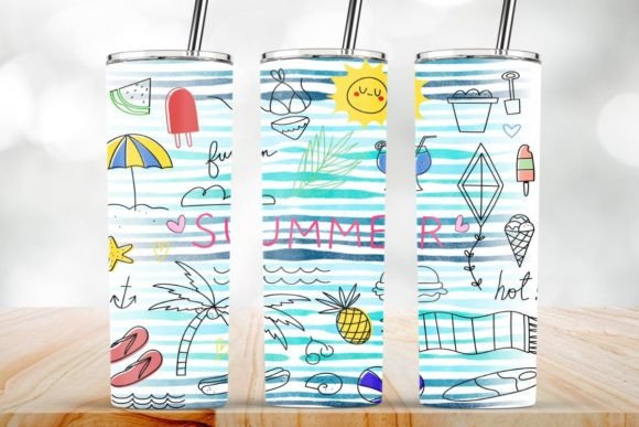 Summer Time on the Beach Tumbler Wrap