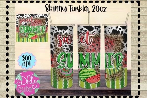 Sweet Summer Watermelon Tumbler PNG: Graphics & Print Templates