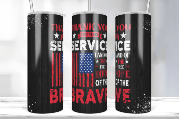 Thank You for Your Service Tumbler Wrap: Graphics & Print Templates
