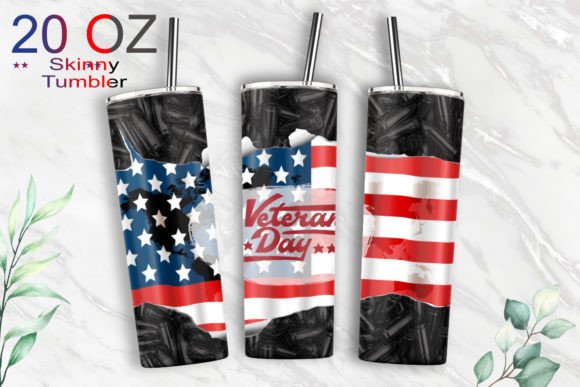 Veteran Day 20oz Tumbler Wrap: Graphics & Print Templates