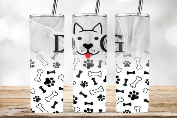 White Dog Tumbler PNG: Graphics for Crafts & Branding