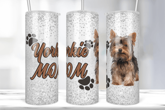 Yorkie Mom Tumbler Wraps: Graphics & Print Templates